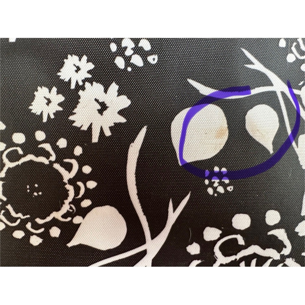 Thirty One Black & White Floral Cosmetic Bag Organizer Pouch Plastic Lined - Picture 9 of 9